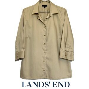 Lands’ End Classic Cotton Semi-Fitted Shirt Size Medium 10-12